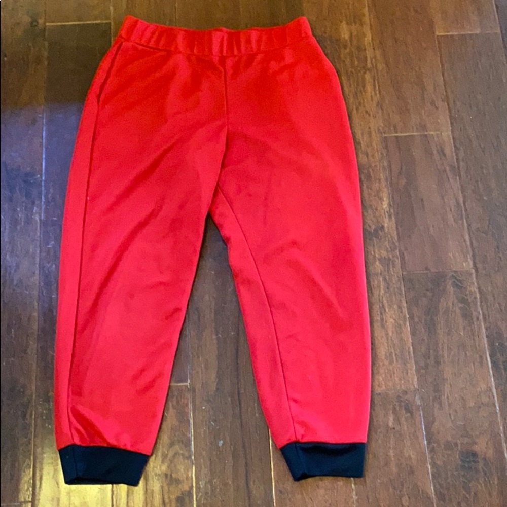 Red sweatpants